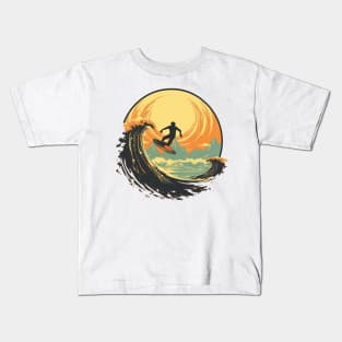 Ride the wave of nostalgia with our vintage retro surfer skater designs Kids T-Shirt